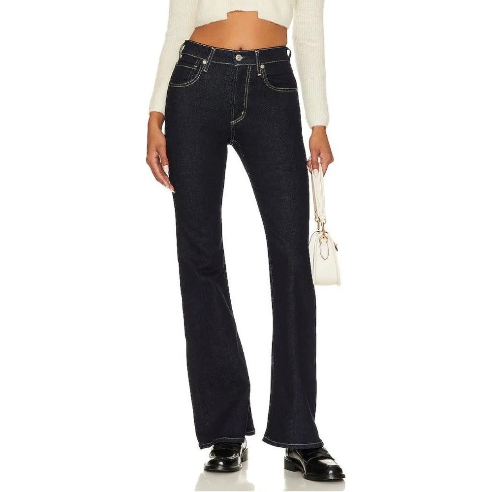 Citizens of Humanity Isola Cropped Bootcut Jeans Dark Blue High Rise 2082-1259